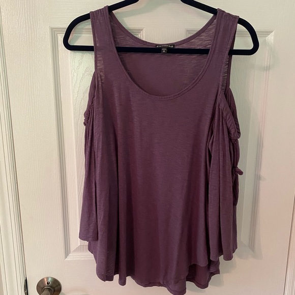 Express Purple Off the Shoulder Top - Picture 1 of 6